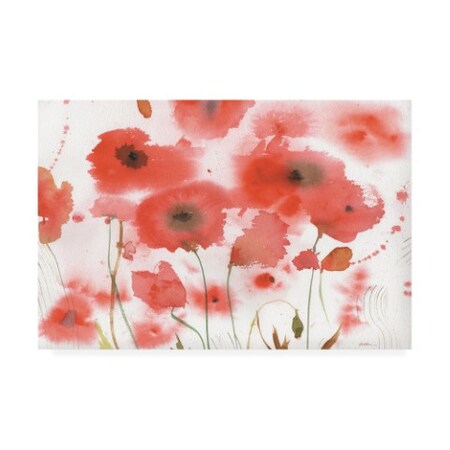 Trademark Fine Art Sheila Golden 'Crimson Poppies' Canvas Art, 16x24 SG08796-C1624GG